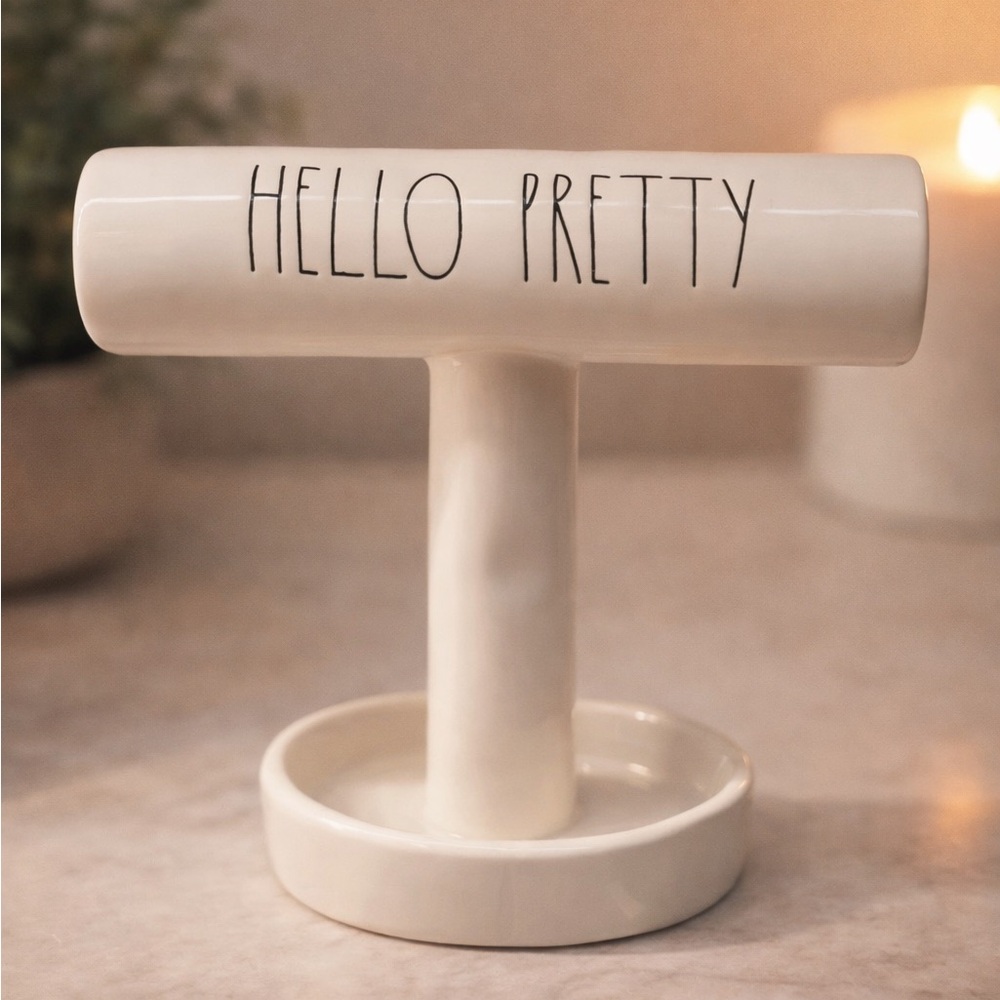 Rae Dunn White Jewelry Holder Stand
